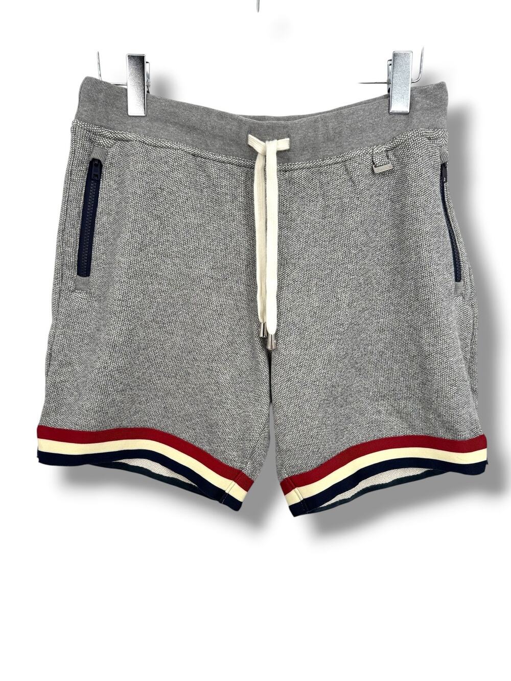 Chubbies shorts mens M 7" The Hook Shots courtside soft terry lounge gray stripe